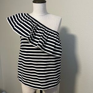 J. Crew 1 shoulder striped top